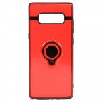 Wholesale Galaxy Note 8 360 Neon Rotating Ring Stand Hybrid Case with Metal Plate (Red)
